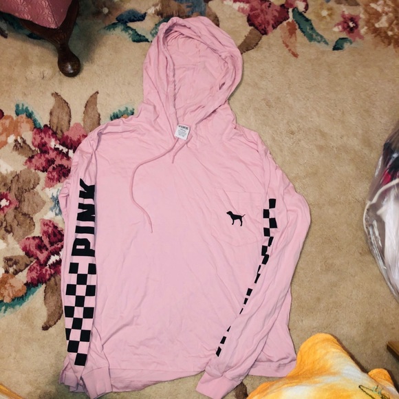 VS Pink check hooded long sleeve - Picture 2 of 4